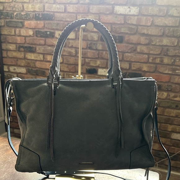 REBECCA MINKOFF Gray Suede Regan Satchel. - Picture 5 of 12